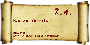 Kacsur Arnold névjegykártya