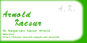 arnold kacsur business card